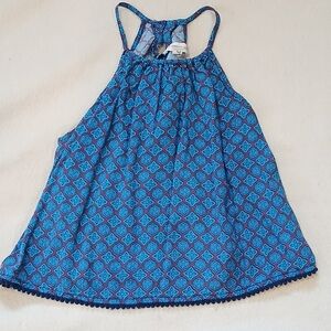 Tucker + Tate Girls M (8/10) Blue Patterned Racerback Camisole